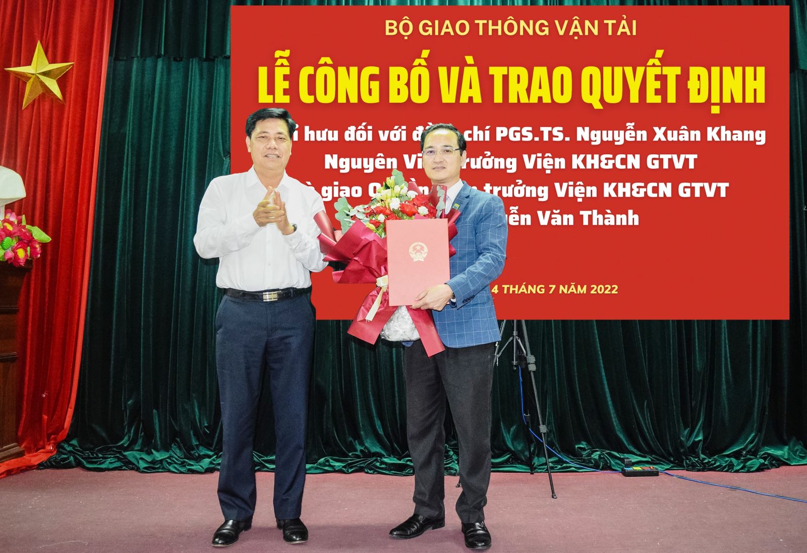 Giao ông Nguyễn Văn Thành làm Quyền Viện trưởng Viện Khoa học và Công nghệ GTVT